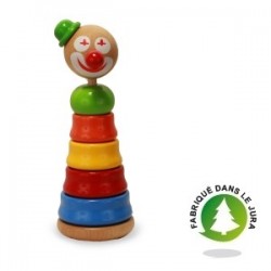 Jouet empilable clown en bois