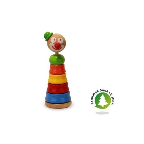 Jouet empilable clown en bois