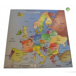 PUZZLE CARTE DE L'EUROPE EN BOIS NATUREL
