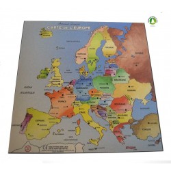 Puzzle Carte Europe en Bois Naturel