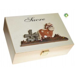 Coffret à sucre marqueterie vache